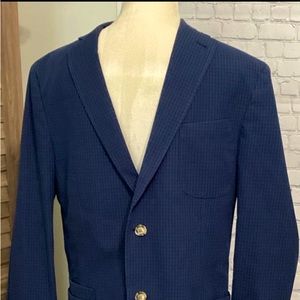 JKT New York Men’s Blazer.  Size 38R  Color Dark Blue and Black. 100%.Cotton